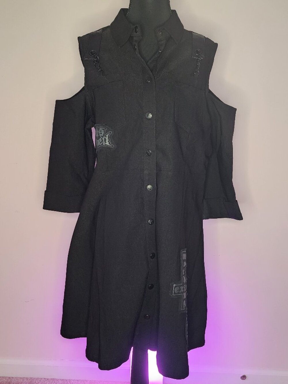 KILLSTAR - Paranormal Shirt-Dress - BLACK
